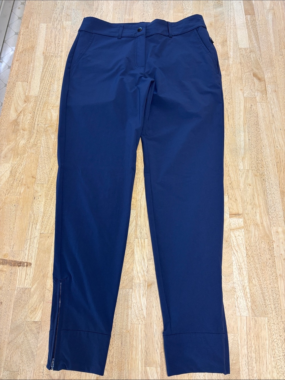 Abendroth Golf Peggy Pant Navy Performance Stretch Ankle Zip Trouser Pants 6